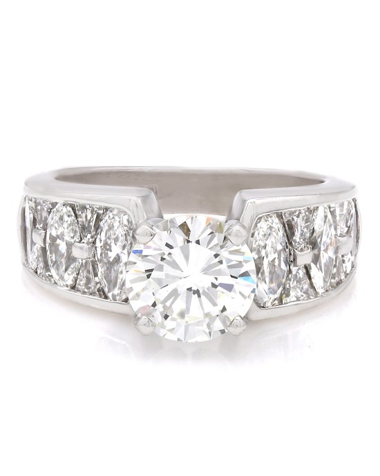 GIA Certified Round Brilliant Cut Diamond Engagement Ring in Platinum